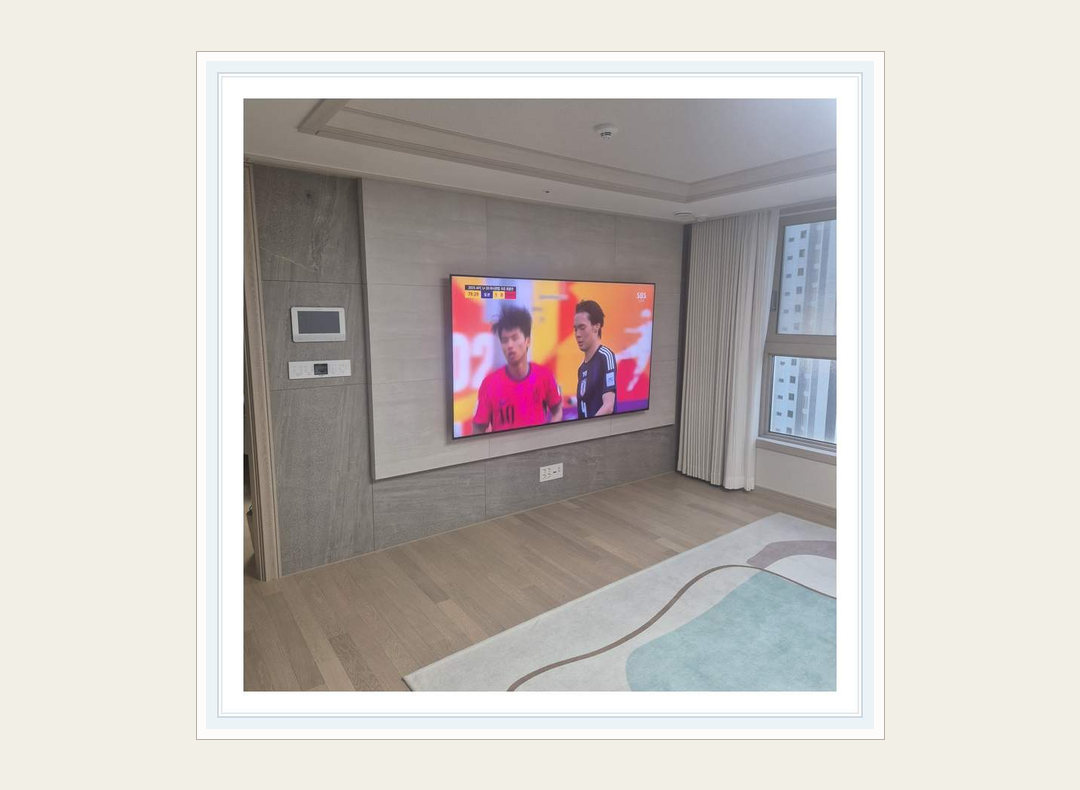 수정구 · 중원구 TV 이전설치와 선숨김 참고 이미지 2 · 가벽 속 보강재 위치 관련 점검