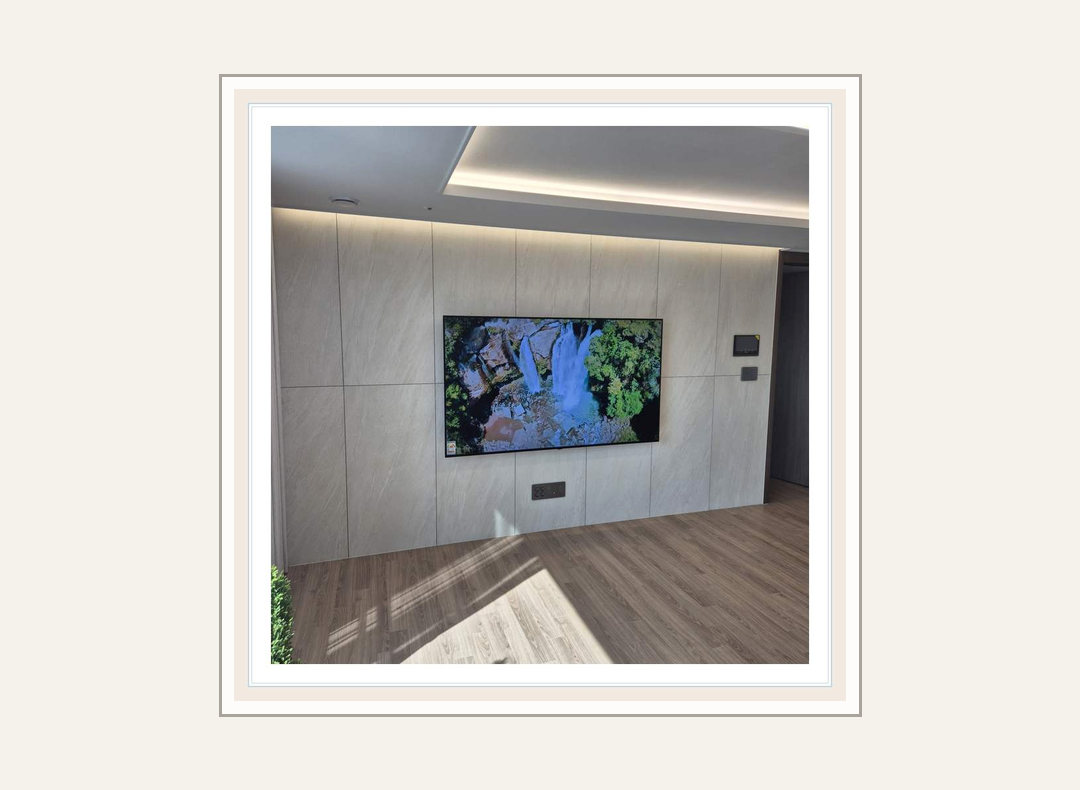 영통구 · 병점구 TV 이전설치와 선숨김 참고 이미지 1 · 거치대 분리 부품 목록 관련 점검