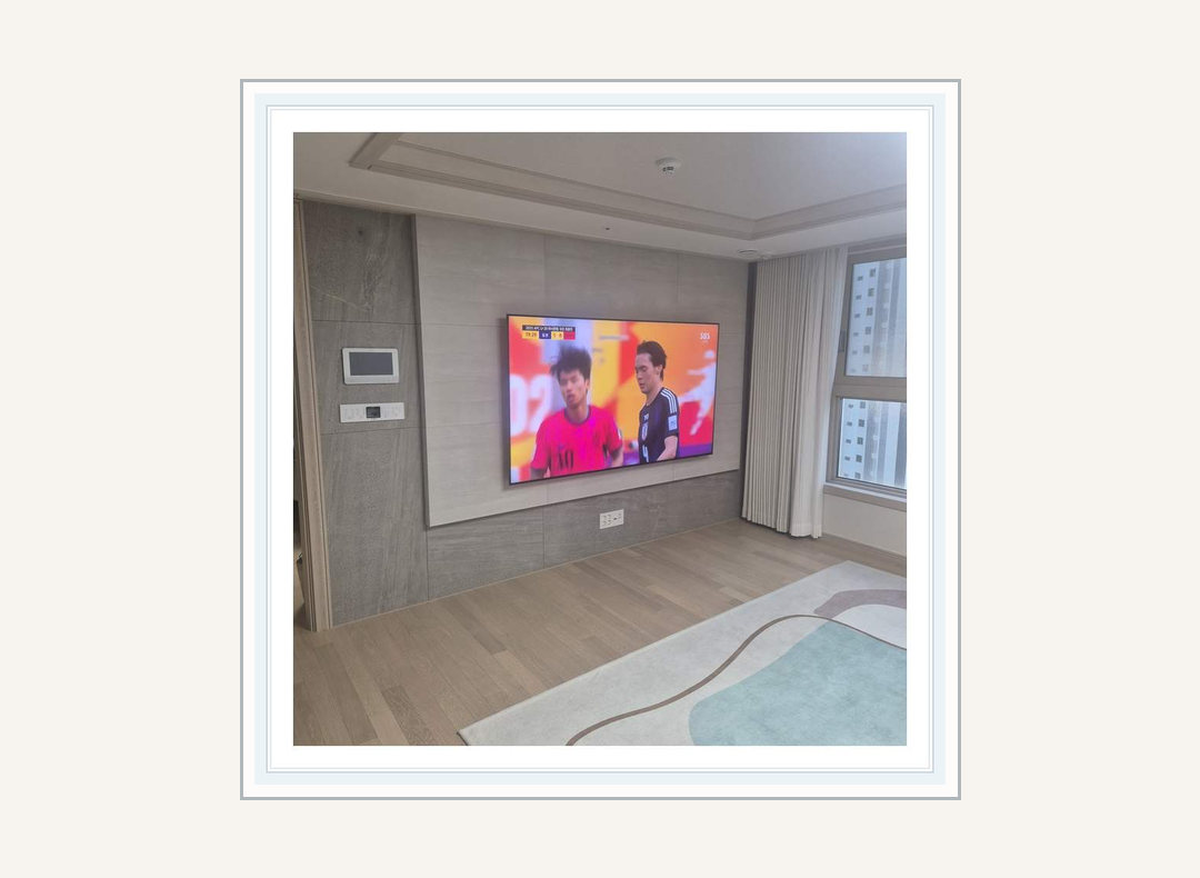 영통구 · 병점구 TV 이전설치와 선숨김 참고 이미지 2 · 거치대 분리 부품 목록 관련 점검