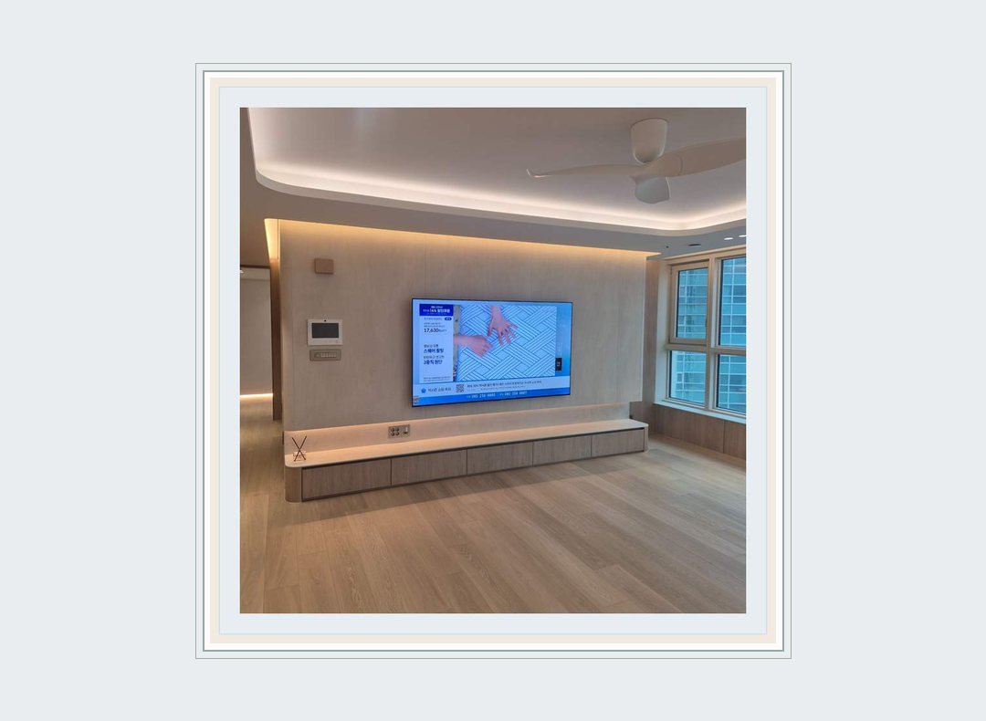 용인시 · 처인구 TV 이전설치와 선숨김 참고 이미지 2 · 타공 자국 처리 범위 관련 점검